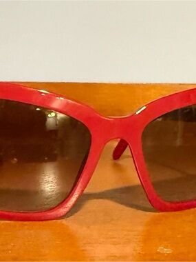Prada Red Cat-Eye Sunglasses with Dark Lenses